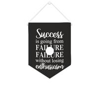 Success Is Going from Failure to Failure Without Losing Enthusiasm Bannière en toile de motivation 25,4 x 30,5 cm à suspendre au mur pour chambre à coucher, chambre d'enfant, décoration d'intérieur