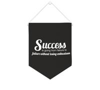 Success Is Going from Failure to Failure Without Losing Enthusiasm Bannière murale inspirante à suspendre fanion bannière murale décoration d'intérieur pour salon, chambre à coucher, bureau, cadeau de