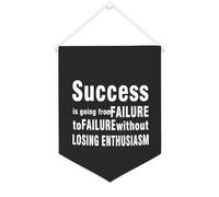 Success Is Going from Failure to Failure Without Losing Enthusiasm Bannière murale inspirante à suspendre fanion bannière murale décoration d'intérieur pour salon, chambre à coucher, bureau, cadeau de