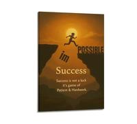 Success Is Not A Luck Its Game of Patient And Hardwork Cliff Jump Décoration murale de motivation pour bureau et salle d'étude Décoration murale moderne à suspendre 20,3 x 30,5 cm