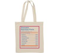 Success Nutrition Facts Hustle Patience Persistence Ambition Discipline Passion Grind Sac fourre-tout en coton naturel Blanc