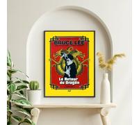 SUCCESS STORY Poster LE RETOUR DU DRAGON BRUCE LEE Affiche film, Vintage, Déco murale (40X60) HQ (sans cadre)