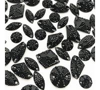 succi shan 120 Pcs Impressionnante Différentes Tailles Toutes Les Étoiles à facettes Noir Bijoux Perles Strass à Coudre pour DIY Décorations de Fantaisie