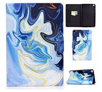 Succtop Coque Galaxy Tab A 8" 2019 Case Housse en Cuir PU Portefeuille Flip Stand Etui Tablette pour Samsung Galaxy Tab A 2019 8 Pouces SM-T290/SM-T295 Marbre Bleu