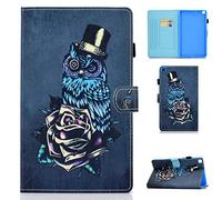 Succtop Coque Galaxy Tab A 8 Pouces 2019 Housse de Protection Portefeuille Stand Etui Tablette avec Anti-Slide Belt/Porte-Stylo pour Samsung Galaxy Tab A 2019 8.0" SM-T290/SM-T295 Chouette Rose