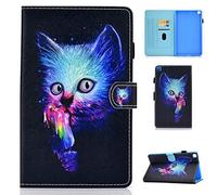 Succtop Coque Galaxy Tab A 8 Pouces 2019 Housse de Protection Portefeuille Stand Etui Tablette avec Anti-Slide Belt/Porte-Stylo pour Samsung Galaxy Tab A 2019 8.0" SM-T290/SM-T295 Chat Coloré