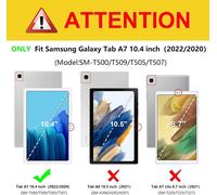 Succtop Coque Galaxy Tab A7 10.4"" 2022/2020,Pu Cuir Cover Housse De Protection Tablette Samsung Tab A7 Porte-Crayons Portefeuille Tablet Étui Samsung Galaxy Tab A7 T500/T509/T505/T507/T503,Noir
