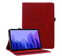 Succtop Coque Galaxy Tab A7 10.4" 2022/2020,PU Cuir Cover Housse de Protection Tablette Samsung Tab A7 Porte-Crayons Portefeuille Étui pour Samsung Galaxy Tab A7 T500/T509/T505/T507,Rouge