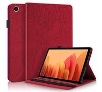 Succtop Coque Galaxy Tab A7 10.4" 2022/2020,PU Cuir Cover Housse de Protection Tablette Samsung Tab A7 Porte-Crayons Portefeuille Tablet Étui Samsung Galaxy Tab A7 T500/T509/T505/T507/T503,Rouge