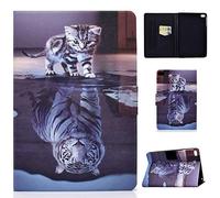 Succtop Coque iPad Mini 7.9 Pouce Cuir PU Etui iPad Mini 5/iPad Mini 4/iPad Mini 3/iPad Mini 2/iPad Mini Housse Intelligent Fonction de Veille/Réveil Auto Portefeuille Flip Coque Chat et Tigre