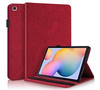 Succtop Coque pour Samsung Galaxy Tab S6 Lite 10,4 Pouces SM-P610 / SM-P615 Housse Coque avec Support Fonction Utlra Fin Coque Étui avec Fentes pour Cartes Magnétique pour Tablette Rouge