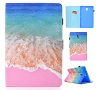 Succtop Coque Samsung Galaxy Tab A 10,5 Pouces SM-T590/SM-T590 Flip Housse en Cuir PU Samsung Tablette Tab A 10.5 2018 Étui Tablette avec Porte-Stylet, Fonction Veille/Réveil Auto - Océan
