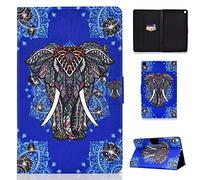 Succtop Coque Samsung Tab A 10.1 Pouces 2019 Etui Cuir PU Flip Stand Tablette Housse avec Ceinture Antidérapante et Fente-Carte pour Samsung Galaxy Tab A 2019 10.1" SM-T510 SM-T515 l'éléphant