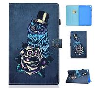 Succtop Coque Samsung Tab A 10.1 Pouces 2019 Etui Cuir PU Flip Stand Tablette Housse avec Ceinture Antidérapante et Porte-Stylo pour Samsung Galaxy Tab A 2019 10.1" SM-T510 SM-T515 Chouette Rose