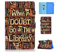 Succtop Coque Samsung Tab A 10.1 Pouces 2019 Etui Cuir PU Flip Stand Tablette Housse avec Ceinture Antidérapante et Porte-Stylo pour Samsung Galaxy Tab A 2019 10.1" SM-T510 SM-T515 Bibliothèque