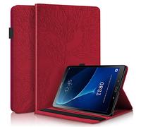 Succtop Coque Samsung Tab A6 Etui de Cuir PU Portefeuille Fente pour Carte Flip Housse avec Supporter Fonction per Samsung Galaxy Tab A 2016 10.1 Pouce SM-T580/SM-T585 Rouge