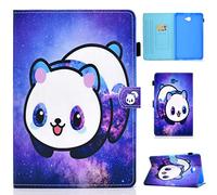 Succtop Coque Samsung Tab A6 Etui de Cuir PU Portefeuille Porte-Stylo Flip Housse avec Fonction de Veille/Réveil Auto per Samsung Galaxy Tab A 2016 10.1 Pouce SM-T580/SM-T585 Espace Panda