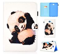 Succtop Coque Samsung Tab A6 Etui de Cuir PU Portefeuille Porte-Stylo Flip Housse avec Fonction de Veille/Réveil Auto per Samsung Galaxy Tab A 2016 10.1 Pouce SM-T580/SM-T585 Panda