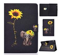 Succtop Coque Tablette Samsung Galaxy Tab S6 Lite 10,4 2022/2020 Étui Coque en Cuir PU Housse Portefeuille Magnetic Housse Galaxy Tab S6 Lite SM-P613/P619/P610/P615,Éléphant Fleur