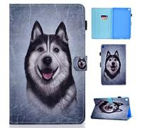 Succtop Etui Galaxy Tab A 2019 10.1 "Case Housse en Cuir PU Flip Stand Portefeuille Tablet Coque de Protection avec Porte-Stylet pour Samsung Galaxy Tab A 2019 10.1 Pouce SM-T510/SM-T515 Chien Husky