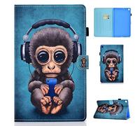 Succtop Étui pour Samsung Galaxy Tab S6 Lite 10,4 Pouces SM-P610 / SM-P615 Housse Coque avec Support Fonction Utlra Fin Coque Étui avec Fentes pour Cartes Magnétique pour Tablette Music Monkey