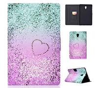 Succtop Etui Tab A 10.5 Pouces Housse Portefeuille Flip Cover Stand Magnétique Tablette Coque avec Fonction Veille/Réveil Auto pour Samsung Galaxy Tab A 2018 10.5" SM-T590/SM-T595 Cœur