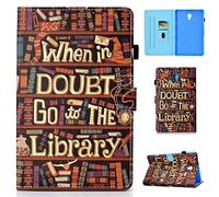 Succtop Etui Tab A 10.5 Pouces Housse Portefeuille Flip Cover Stand Tablette Coque avec Porte-Stylo e Fonction Veille/Réveil Auto pour Samsung Galaxy Tab A 2018 10.5" SM-T590/SM-T595 Bibliothèque