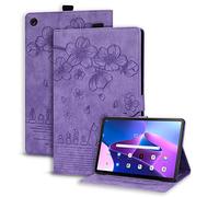 Succtopy Coque Lenovo M10 Plus 3rd Gen 10.6 Pouces 2022 TB125/TB128,PU Cuir Cover Tablette Housse de Protection,Porte-Crayons Portefeuille Tablet Étui Lenovo Tab M10 Plus 3rd Gen 10.6" 2022,Violet