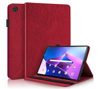 Succtopy Coque Lenovo Tab M10 3rd Gen 10.1 Pouces 2022,PU Cuir Cover Tablette Housse de Protection Porte-Crayons Portefeuille Tablet Étui Lenovo Tab M10 3rd Gen 10.1" 2022 TB-328FU/TB-328XU,Rouge