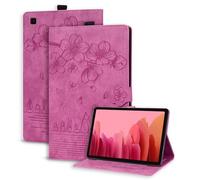 Succtopy Coque pour Galaxy Tab A7 10.4" 2022/2020 SM-T500/T509/T505/T507/T503 Housse Étui de Protection avec Support Fonction, Étui à Rabat avec Porte-Pencil pour Samsung Tab A7 Rose Rouge