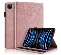 Succtopy Coque pour iPad Pro 11 Pouces (2022/2021/2020, 4e/3e/2e Génération) PU Cuir Cover Tablette Housse de Protection Porte-Crayons Portefeuille Tablet Étui iPad Pro 11 2022/2021/2020 - Rose Gold