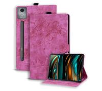 Succtopy Coque pour Lenovo Idea Tab Pro 12.7 Pouces 2025 TB-373FU/375FC Housse Étui de Protection avec Support Fonction Étui à Rabat avec Porte-Pencil pour Lenovo Idea Tab Pro 12.7" 2025 Rose Rouge