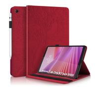 Succtopy Coque pour Lenovo Tab One 8.7 Pouces 2025 PU Folio Housse de Protection avec Porte-Pencil Poche Carte Étui à Rabat avec Support Fonction pour Lenovo Tab One 8.7 Pouces 2025 Rouge