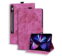 Succtopy Coque pour Samsung Galaxy Tab S10 FE+ 13.1 Pouces Housse Étui de Protection avec Support Fonction Étui à Rabat avec Porte-Pencil pour Samsung Galaxy Tab S10 FE+ Plus 13.1" 2025 Rose Rouge