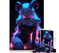 Succube néon Sexy pour Adultes, Puzzle de 1000 pièces, Jeu d'exercice Mental, Design Relaxant, Cadeau saisonnier 38x52cm