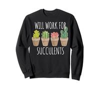 Succulent Plant Gardening Botanical Aloe and Cactus Sweatshirt