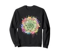 Succulent Watercolor Art Boho Botanical Cactus Illustration Sweatshirt