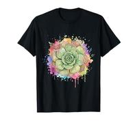 Succulent Watercolor Art Boho Botanical Cactus Illustration T-Shirt