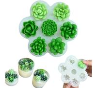 Succulente Moule 7 Pièces Moule Bougie silicone succulente decoration Fleur pour gateau silicone bougie fleur a savon fleur a MOULE pour