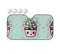 Succulentes souriantes : c'est un pare-soleil de pare-brise de voiture, qui ne prend pas trop de place et protège l'environnement à l'intérieur de la voiture.