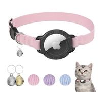 sucegi Collier de suivi pour chat AirTag ultra élastique avec support pour étiquette Air Tag Apple, design détachable (rose)