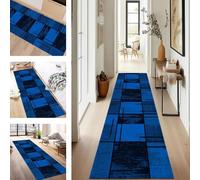 SUCERU Tapis de Cuisine Antidérapant Lavable Tapis de Passage 40X60CM TapisCouloir Bleu Noir pour Chambre Paillassons Salon TapisDécoration Moquette Anti-Taches d'entrée intérieurs