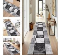 SUCERU Tapis de Cuisine Antidérapant Lavable Tapis de Passage 40X60CM TapisCouloir Gris Clair Noir pour Chambre Paillassons Salon TapisDécoration Moquette Anti-Taches d'entrée intérieurs