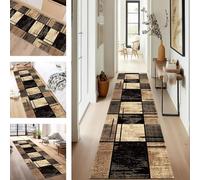 SUCERU Tapis de Cuisine Antidérapant Lavable Tapis de Passage 40X60CM TapisCouloir Marron Noir pour Chambre Paillassons Salon TapisDécoration Moquette Anti-Taches d'entrée intérieurs