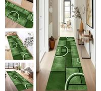 SUCERU Tapis de Cuisine Antidérapant Lavable Tapis de Passage 40X60CM TapisCouloir Vert Noir Géométrie pour Chambre Paillassons Salon TapisDécoration Moquette Anti-Taches d'entrée intérieurs