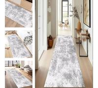 SUCERU TapisCouloir Long Tapis de Cuisine Devant Evier Lavable Antiderapant Blanc Gris 60X80CM Tapis de Passage Paillasson Anti-salissures Entree Interieur pour Chambre Salon Bureau Buanderie