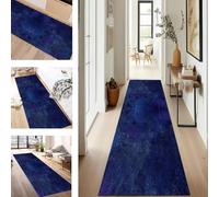 SUCERU TapisCouloir Long Tapis de Cuisine Devant Evier Lavable Antiderapant Bleu Violet 60X80CM Tapis de Passage Paillasson Anti-salissures Entree Interieur pour Chambre Salon Bureau Buanderie