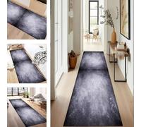 SUCERU TapisCouloir Long Tapis de Cuisine Devant Evier Lavable Antiderapant Gris Blanc Noir 60X80CM Tapis de Passage Paillasson Anti-salissures Entree Interieur pour Chambre Salon Bureau Buanderie