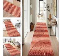 SUCERU TapisCouloir Long Tapis de Cuisine Devant Evier Lavable Antiderapant Rouge Blanc 60X80CM Tapis de Passage Paillasson Anti-salissures Entree Interieur pour Chambre Salon Bureau Buanderie