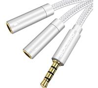SUCESO Adaptateur Micro Casque Câble Audio Splitter Jack 3,5mm Mâle à Double 3.5mm Femelle Répartiteur Audio et Micro Compatible avec PS4,PC,Téléphone,Xbox One,écouteur,Casque Gaming,Tablette - 35cm